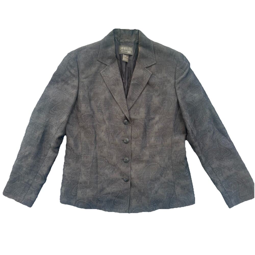 Lafayette 148 New York VTG Paisley Wool Blend Blazer Jacket Tapestry Size 10